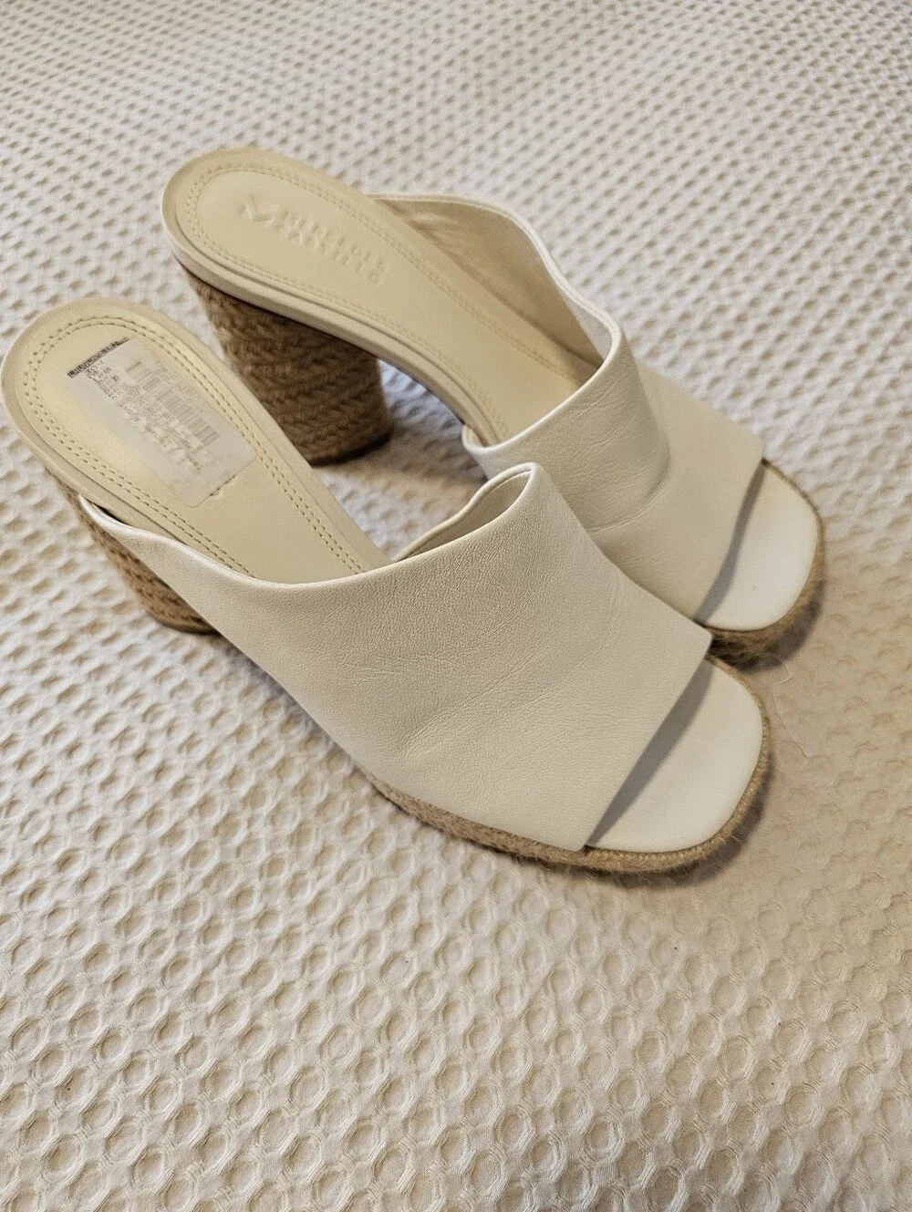 ✨ Mercedes Castillo Rocio Ivory Leather Platform Mule Sandals NWT Size 7.5✨